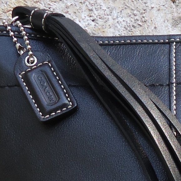 COACH Black Leather Small Crossbody Purse. - Picture 14 of 16